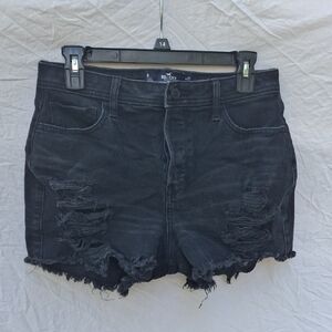 Hollister Black Mom Jean Shorts Distressed